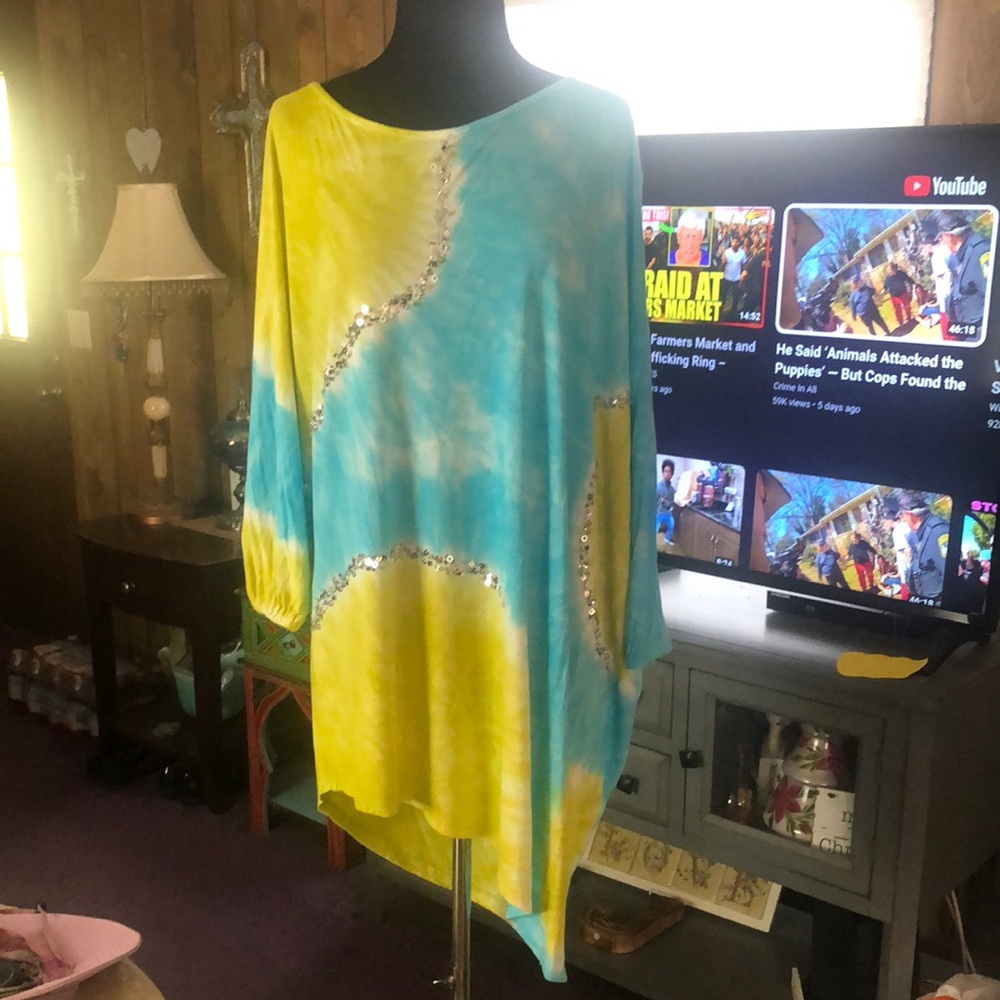 Tie-Dye Tunic with Sequin Accents by International concepts, woman